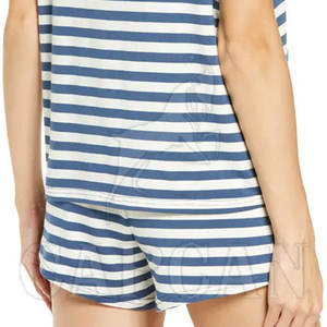 Best Quality <b>Women's</b> Summer Twin <b>Sets</b> Customizable 100% Cotton <b>T</b>-<b>Shirt</b> Unique Solid Pattern Knee Length Canvas Unique Hole - Product Image 6