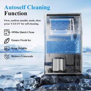 Máquina de Hielo en Cubos de Acero Inoxidable Comercial de Diseño Nuevo y de Calidad, con Capacidad de Almacenamiento de 33 LBS para Bares y Cocinas - Product Image 4
