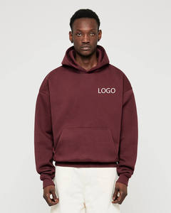 Sweat-shirt à capuche bordeaux pour homme, personnalisable avec logo, épais, à manches longues, avec poche kangourou, style décontracté streetwear, OEM ODM - Product Image 1