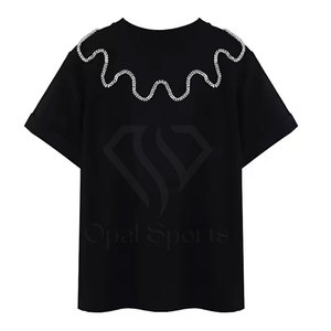 T-shirts pour hommes 100% coton Design respirant de haute qualité avec strass quantité minimale de commande bas - Product Image 1