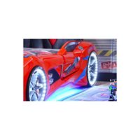 ABS Plastic Eco Friendly MVN3 Kids Car Bed With Led Light and Door Red, White, Blue, Black Color Modern Stylish Single Bed