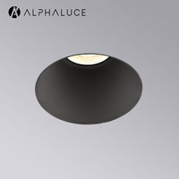 Module LED encastré sans bordure personnalisé, support GU10, sans cadre, Dali dimmable, couleur noire, spots encastrés ronds