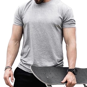 T-shirt Homme Col Montant Épais Coupe Droite Personnalisé 2025 avec Logo Avant Teint en Pièce 100% Coton/Polyester - Product Image 1