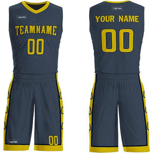 Uniformes de basket-ball de haute qualité pour hommes, maillot de basket-ball respirant personnalisé OEM, ensemble de chemises imprimées par sublimation - Product Image 1