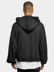 Sweat à capuche zippé noir unisexe en molleton épais avec poches Veste streetwear décontractée à fermeture éclair complète pour hommes et femmes - Product Image 3