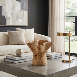 Jarrón Tallado en Madera de Raíz de Teca Natural, Recipiente Decorativo con Borde Natural, Decoración para Mesa, Diseño Artístico Puro - Product Image 3