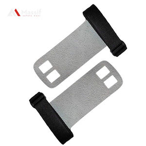 Empuñaduras de mano de gimnasia de cuero de 2 agujeros Protección de Palma Soporte de muñeca para entrenamiento cruzado Kettlebells Pull UPS Empuñaduras de levantamiento de pesas - Product Image 1