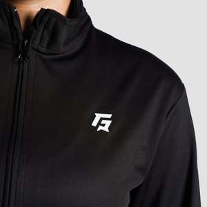 Haut respirant noir en tissu tricoté sportif avec col montant et coupe ajustée - Product Image 6