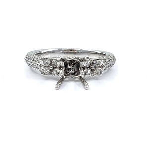 Bijoux fins, brillants, de haute qualité, or blanc 18 carats, diamant véritable, forme ronde, jolie bague halo pour mariage et fête - Product Image 1