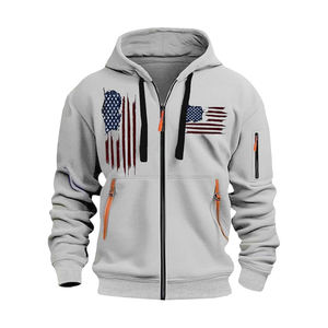 Hot Sale Custom Logo <b>Men's</b> Top Quality Zipper Hooded Sweatshirt Oversized Full Zip up Gradient <b>Hoodies</b> for <b>Men</b> - Product Image 3