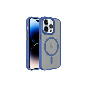 Coque en silicone pour iPhone 12 Pro Max compatible MagSafe, Netzy Blue, finition mate, recharge sans fil, électro-plaquée, spéciale - Product Image 1