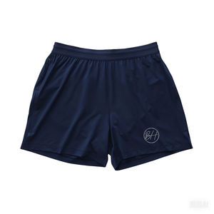 Pantalones cortos de lona de cintura media para hombre con cierre de cintura elástica Patrón sólido Tejido de punto Tinte liso Servicio OEM disponible - Product Image 1