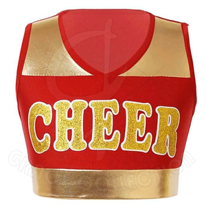 Traje de animadora de moda con tela de poliéster 100% uniformes de porristas para Niñas para logotipo impreso por encargo - Product Image 5