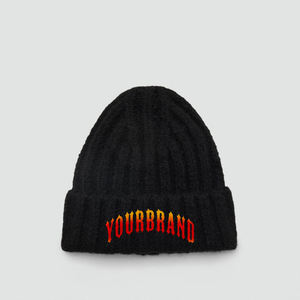 Gorro de punto Jacquard de lana 100% de alta calidad para hombre, ropa informal de invierno, logotipo de personaje bordado personalizado, gorra cálida de Hip Hop - Product Image 6