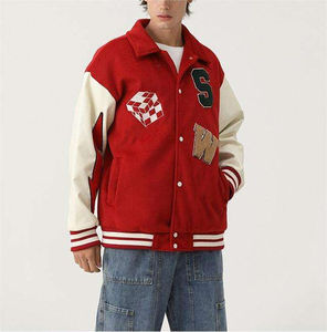 Chaqueta universitaria personalizada de fábrica, venta al por mayor, chaqueta con letras OEM, proveedor de ropa deportiva para escuela universitaria, ropa de equipo, hombres, mujeres y jóvenes - Product Image 6