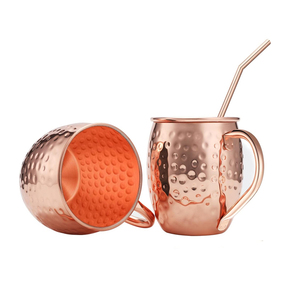 Fabricante de tazas de mula de Moscú de cobre sólido de tazas de cobre con logotipo y mango de latón Precio de fábrica Tazas de batidos de jugo de cerveza - Product Image 4