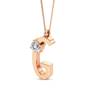 Colgante Personalizado con Inicial de Diamante Cultivado en Laboratorio VVS VS EF, Plata de Ley 925 con Acabado en Oro, Colgante Solitario con Letra Mayúscula - Product Image 1