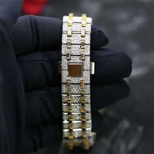 Personalizado VVS Baguette Moissanite Acero inoxidable Mecánico Automático Iced Out Diamond Reloj de pulsera Hip Hop Bling Hombres Moda - Product Image 4