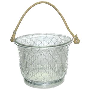 2025 haute qualité conception Unique suspendu ouragan lanterne haut produit travail verre pot métal fil rotin rustique noël - Product Image 3