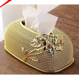 Caja de pañuelos de metal de diseñador de lujo con caja de pañuelos terminada de gama alta para hoteles en casa - Product Image 4