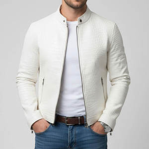 Chaqueta de Cuero con Estampado de Cocodrilo Premium para Hombre, Estilo Vintage, Abrigo Cálido de Invierno, Chaqueta de Cuero con Patrón de Cocodrilo de Lujo para Hombre - Product Image 1