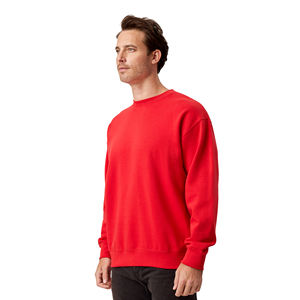 Blanc français éponge polaire personnalisé col rond surdimensionné sweat 100% coton goutte épaule luxe hommes sweat - Product Image 4