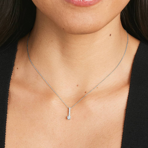 Collar de Plata de Ley 925, Estilo Tenis, con Brillantes Diamantes Moissanite de Corte Redondo, Cadena Fina, Joyería Elegante, Regalo para Mujer - Product Image 4