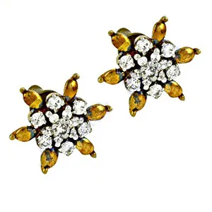 Boucles d'oreilles à fleurs en diamant plaqué or rose pour femmes, bijoux de fiançailles et de mariage - Product Image 2
