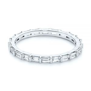 Vente en gros de bijoux de mariage en or 18 carats, bague de fiançailles personnalisée, diamant, éternité, baguette de moissanite pour femmes, bague à empiler - Product Image 5