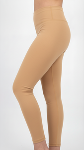 Leggings Deportivos de Cintura Alta para Mujer, Color Almendra Tostada, Personalizados OEM, Pantalones de Yoga de Compresión, Ropa Deportiva - Product Image 3