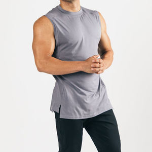 Camisetas sin mangas de algodón 100% de gimnasio para hombre, serigrafía personalizada, transpirable, sin mangas, estilo deportivo con decoración de insignia con logotipo para correr - Product Image 5