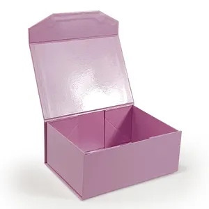 HOT Luxury Magnetic Gift Box Packaging Folding Custom Logo Hard Rigid Cardboard Black Pink White For Clothing Paper Boxes