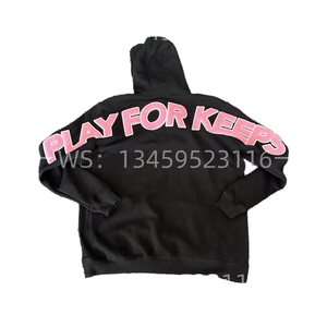 เสื้อพูลโอเวอร์สไตล์วินเทจทรงโอเวอร์ไซส์ ผ้าฝ้าย 100% น้ำหนักเบา เหมาะสำหรับฤดูใบไม้ร่วง ลวดลายพิมพ์แบบดิสเทรส ลายนูน ล้างสีแบบแอซิดวอช สไตล์สตรีทแวร์ - Product Image 1