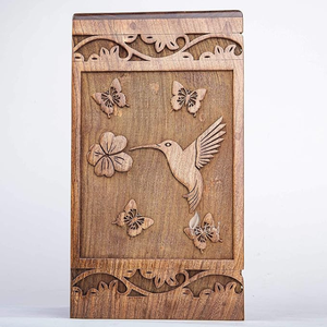 Urna de madera de cremación para cenizas humanas Urna de palisandro para adultos para cenizas Urna de cremación funeraria para pájaros colibríes - Product Image 5