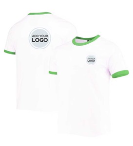 T-shirt d'été personnalisé Ringer Tee-shirt à col rond personnalisé en coton/fibre de bambou votre propre conception - Product Image 1