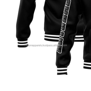 Veste universitaire de luxe en laine et cuir, broderie personnalisée, manteau Letterman haut de gamme pour la vente en gros - Product Image 5