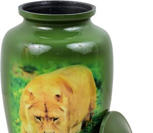 El rey de la selva León urna decorativa caja cenizas recuerdo mascota urna gato entierro conmemorativo para cenizas humanas - Product Image 5