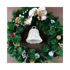 Maravilloso diseño de ratán Navidad campana ornamento Navidad colgante árbol decoraciones venta al por mayor artesanía de alta calidad - Product Image 3