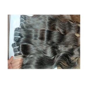 Extensiones de cabello humano natural de larga duración, mechones de pelo natural indio ondulado, tejido ondulado, cutícula alineada, Remy suave - Product Image 1