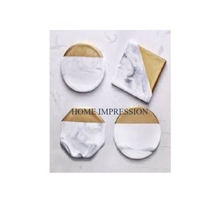 Ensemble de 4 sous-verres de tasse à thé et à café en bois de noyer Décoration de table de forme ronde Ustensiles de cuisine Tapis et tampons par Home Impression - Product Image 2