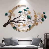 Décoration Murale Métallique Moderne Haut de Gamme Faite à la Main, Motif Géométrique Scénique, Cadeau Idéal pour Mariage et Diwali, Durable et Élégante