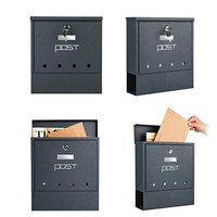Boîte aux lettres murale de jardin extérieure en acier inoxydable, couleur personnalisée, design moderne, résistante aux intempéries, logo personnalisé