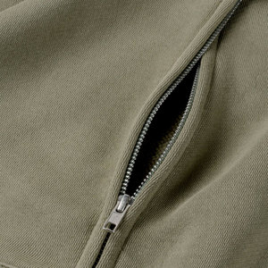 Sweats à capuche pour hommes avec logo personnalisé imprimé en 3D et épaules tombantes surdimensionné avec fermeture éclair 100% coton - Product Image 3