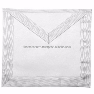 Ensemble de ceinture et tablier d'apprenti maçon de première qualité, en cuir blanc, pour la franc-maçonnerie, vente en gros - Product Image 1