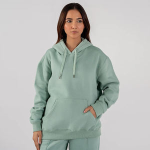 <b>Women's</b> Premium Quality Soft Warm Fleece Hoodie Casual Winter <b>Pullover</b> Sweatshirt Kangaroo Pocket Pale Aqua Printed Design OEM - Product Image 4