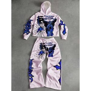 Conjunto Deportivo Informal Unisex de Alta Calidad, Sudadera con Capucha y Pantalones Jogger, Ropa Deportiva con Logotipo Personalizado para Uso Diario, 100% Algodón - Product Image 1