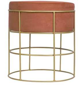 Tabouret de Vanité Rembourré en Velours Moderne, Pied en Métal Doré Multifonctionnel pour Chambre à Coucher, Salon, Hôtel, Appartement, Diwali - Product Image 1