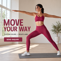 Set Pakaian Olahraga Wanita Solid Breathable, Bra Olahraga Tali Tipis, Legging High Waist Elastis Scrunch, Baju Workout