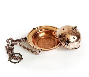 Handmade Copper Traditional Design Hanging <b>Incense</b> <b>Burner</b>, Yoga Meditation Steam, Spiritual Gift, Candle <b>Holder</b> With Lid - Product Image 5
