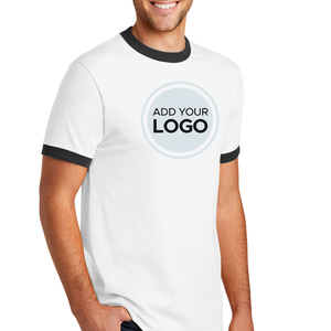 T-shirt Ringer de luxe en coton et polyester épais, vierge, pour impression personnalisée et broderie - Product Image 3